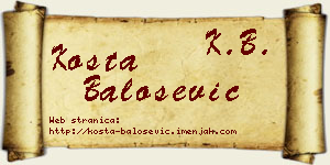 Kosta Balošević vizit kartica